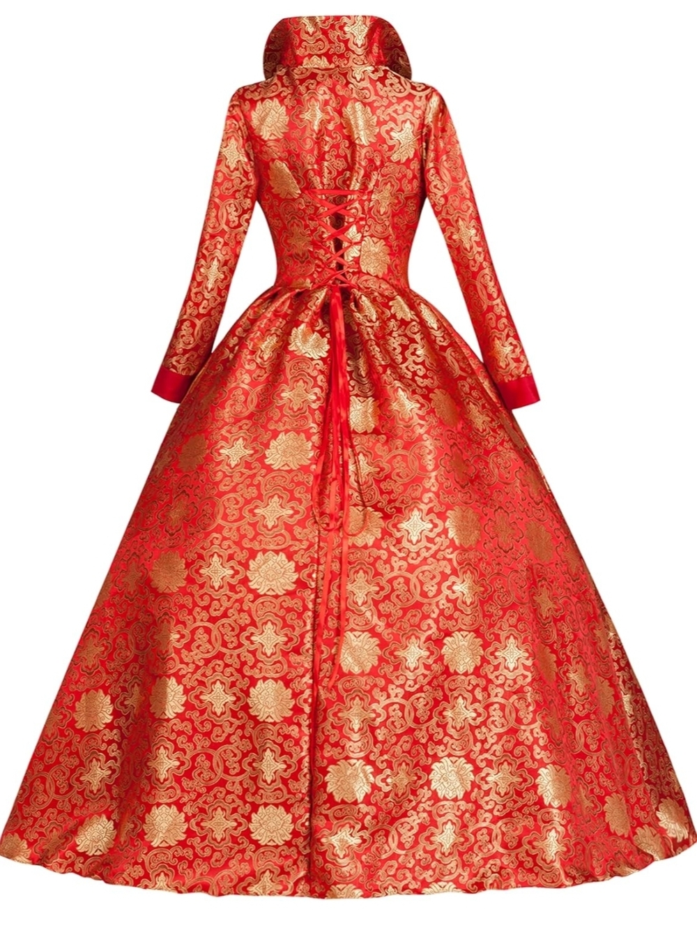Renaissance Queen Princess Fairytale Brocade Victorian Holiday Dress Historical - Picture 12 of 12